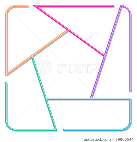 Infographic template. Color thin line pentagon shape 99060544