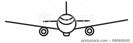 Passenger airliner line icon. Aviation transport front view 99060680