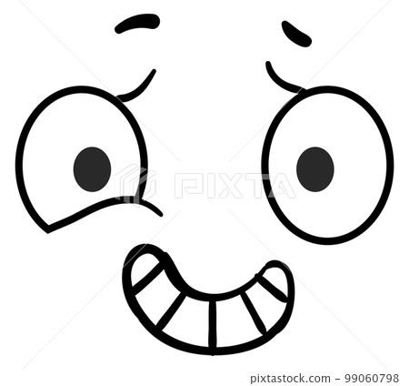 Nervous smile. Comic face expression. Retro cartoon emoji 99060798