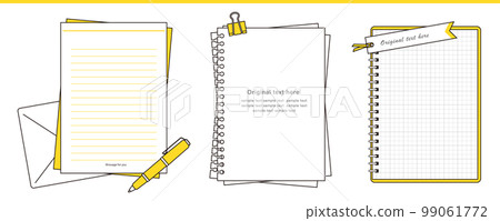 Set of design frames for stationery, notebooks, and memos that can be used with original text 99061772