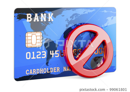 Credit Card with forbidden symbol, 3D rendering 99061801