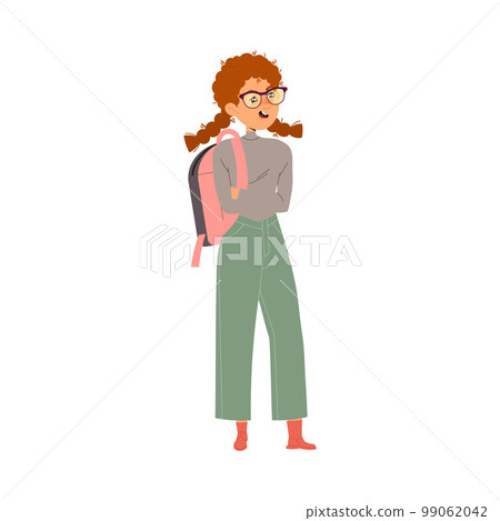 Angry Girl with Backpack Bullying Somebody Abusing the Weak Vector Illustration Angry Girl with Backpack Bullying Somebody Abusing the Weak Vector Illustration 99062042