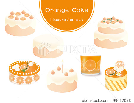 Refreshing orange cake, illustration set 99062058