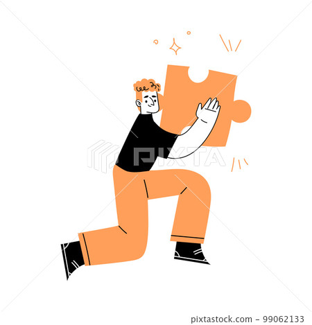 Marketing with Man Character Interlocking Jigsaw Puzzle Vector Illustration Marketing with Man Character Interlocking Jigsaw Puzzle Vector Illustration 99062133