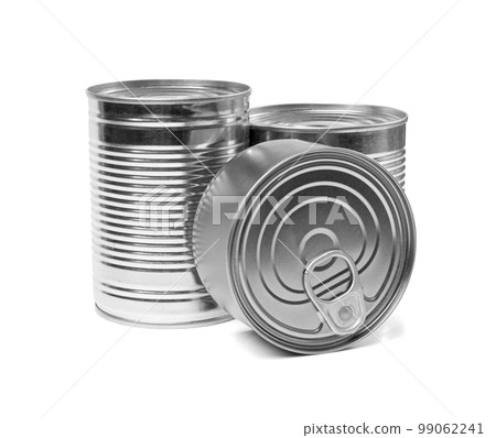 Different Tin Cans Isolated, Preserve Template Mockup, Metal Milk Package Group, Aluminum Containers 99062241