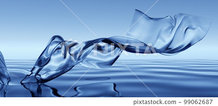 Floating and shimmering transparent ribbon wallpaper background material Floating and shimmering transparent ribbon wallpaper background material 99062687