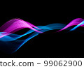 Magic waves banner design. Technology neon blue and pink lines on black background. 99062900
