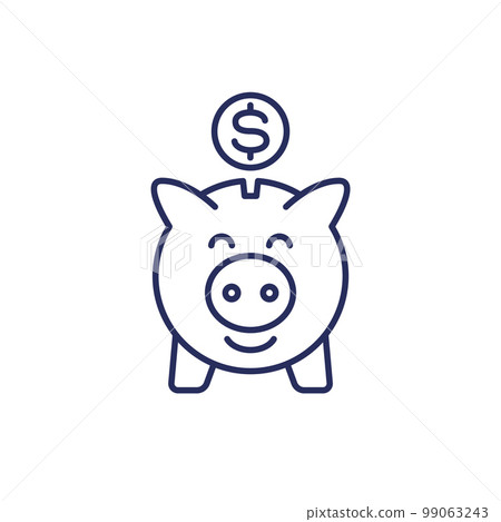 piggy bank, savings line icon piggy bank, savings line icon 99063243