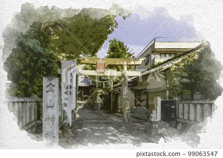 水彩風格的濱松金山神社鳥居,靜岡縣濱松市 水彩風格的濱松金山神社鳥居,靜岡縣濱松市 99063547