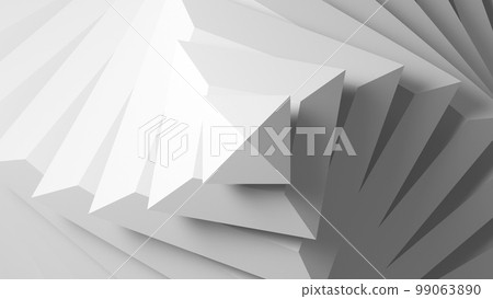 Abstract white geometric installation, twisted parametric structure, 3d Abstract white geometric installation, twisted parametric structure, 3d 99063890