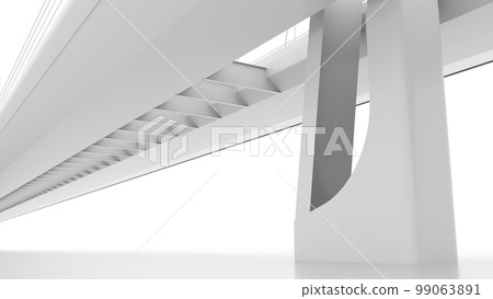 Overpass bridge, white digital model, 3d render 99063891