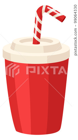 Red solo cup icon. Cartoon takeaway drink 99064330