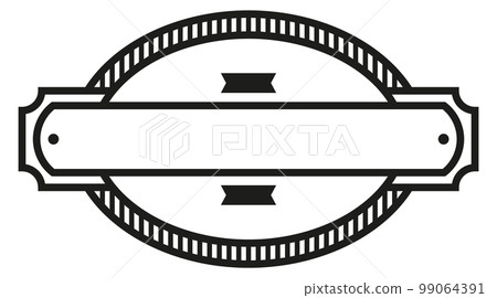 Empty badge in vintage hipster style. Brand label 99064391