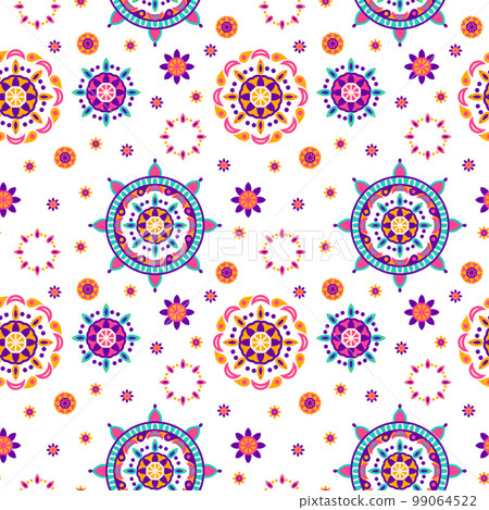 Diwali Mandala Seamless Pattern 99064522
