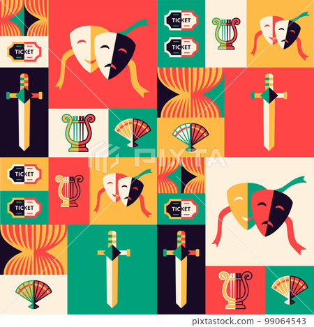 Theater Square Seamless Pattern Theater Square Seamless Pattern 99064543