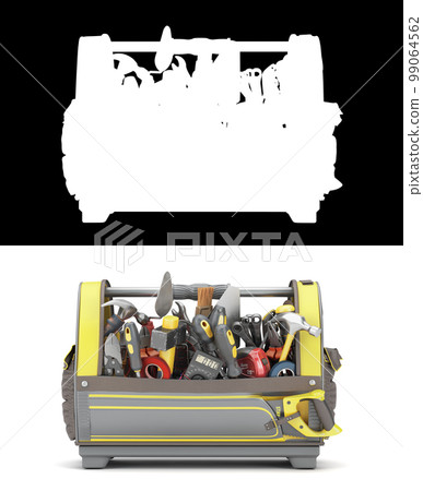 different tools set in tool bag concept of repair tools warehouse promotion front view 3d render on white with alpha different tools set in tool bag concept of repair tools warehouse promotion front view 3d render on white with alpha 99064562
