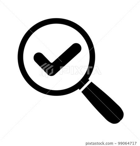 Successful search icon Magnifying glass with check Successful search icon Magnifying glass with check 99064717