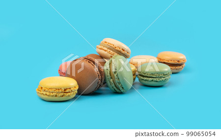 Macaron Cake Isolated, Macaroon Cookie, Almond Meringue, Sweet Macaroons, Colorful French Dessert 99065054