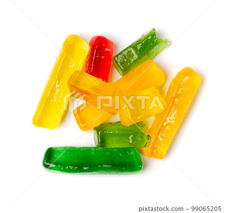 Gummy Candy Pile Isolated, Chewing Colorful Marmalade Sticks, Jelly French Fries Heap, Gelatin Candies Gummy Candy Pile Isolated, Chewing Colorful Marmalade Sticks, Jelly French Fries Heap, Gelatin Candies 99065205