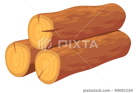 Wooden logs stack cartoon icon. Firewood symbol Wooden logs stack cartoon icon. Firewood symbol 99065284