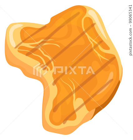 Roasted pork icon. Cartoon meat chop steak 99065341
