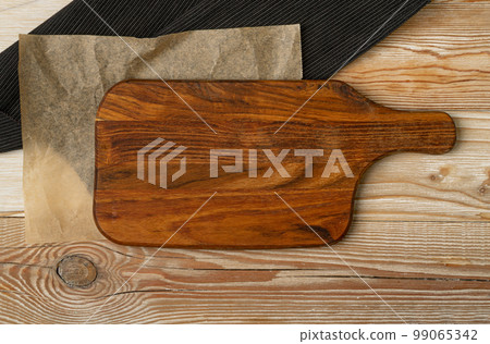 Old Wood Cutting Board Mockup, Vintage Chopping Board Background, Rustic Napkin, Empty Cut Desk Top View Old Wood Cutting Board Mockup, Vintage Chopping Board Background, Rustic Napkin, Empty Cut Desk Top View 99065342