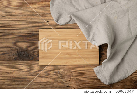 Old Wood Cutting Board Mockup, Vintage Chopping Board Background, Rustic Napkin, Empty Cut Desk Top View Old Wood Cutting Board Mockup, Vintage Chopping Board Background, Rustic Napkin, Empty Cut Desk Top View 99065347