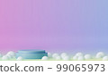 3d rendered blue podium. Background for children 99065973