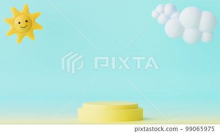 3d rendered sun with clouds. Background for children 3d rendered sun with clouds. Background for children 99065975