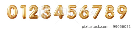 3d Golden Number Balloons 0 to 9. 3d Golden Number Balloons 0 to 9. 99066051
