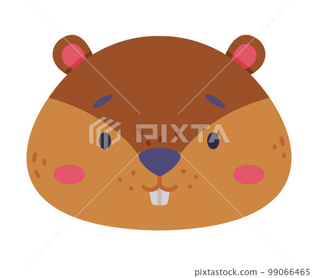 Head of baby beaver cute wild animal. Nursery decoration, card or invitation design cartoon vector illustration 99066465