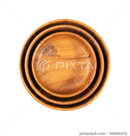 Empty Wood Bowl Isolated, Wooden Bowl on White Background Top View, Rustic Mock Up Empty Wood Bowl Isolated, Wooden Bowl on White Background Top View, Rustic Mock Up 99066878
