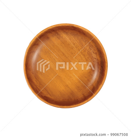 Empty Wood Bowl Isolated, Wooden Bowl on White Background Top View, Rustic 3d Vector Mock Up Empty Wood Bowl Isolated, Wooden Bowl on White Background Top View, Rustic 3d Vector Mock Up 99067508
