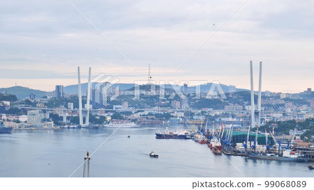 Timelapse of downtown Vladivostok in the early morning. Timelapse of downtown Vladivostok in the early morning. 99068089