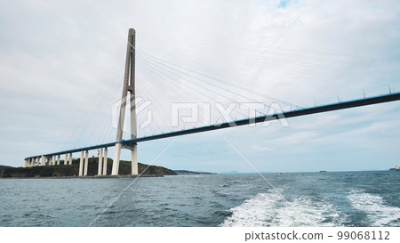 Vladivotok bridge. View from the moving ferry. 99068112