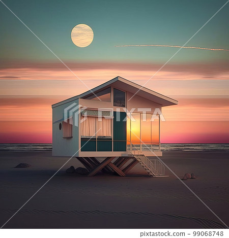 Small luxury modern beach house. Beach house. Modern scandinavian architecture. Minimalistic villa by the sea Small luxury modern beach house. Beach house. Modern scandinavian architecture. Minimalistic villa by the sea 99068748