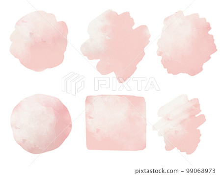 Rough paint frame illustration set drawn with transparent watercolor 99068973