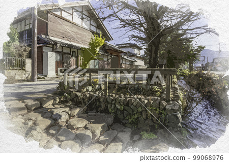 水彩風格的 Obata Townscape of castle town Obata Kanra Town, Gunma Prefecture 水彩風格的 Obata Townscape of castle town Obata Kanra Town, Gunma Prefecture 99068976