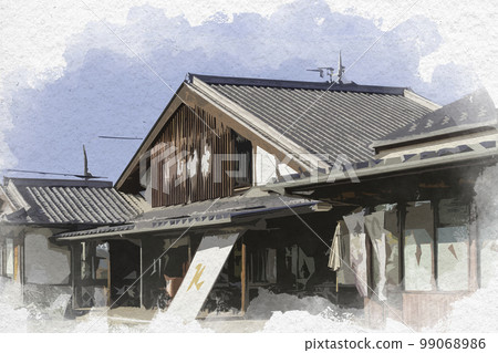 群馬縣甘羅町甘羅水彩畫風格的小幡路邊站 99068986