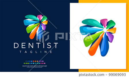 Modern colorful tooth logo design template. Modern colorful tooth logo design template. 99069093