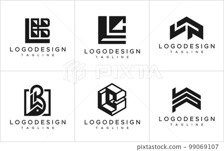 LB LC LP L B C P logo design template set. 99069107