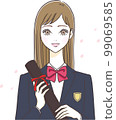 Illustration of a female student at the graduation ceremony 99069585