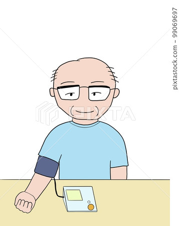 Elderly people measuring blood pressure Elderly people measuring blood pressure 99069697