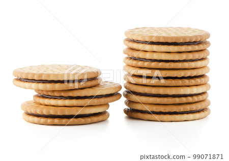 Sandwich biscuits with chocolate filling Sandwich biscuits with chocolate filling 99071871