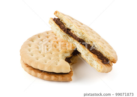 Sandwich biscuits with chocolate filling Sandwich biscuits with chocolate filling 99071873