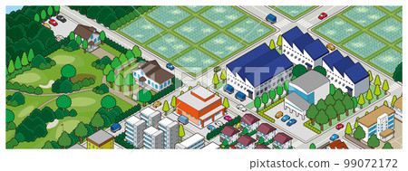 Three-dimensional view of the townscape. Cityscape. Three-dimensional view of the townscape. Cityscape. 99072172