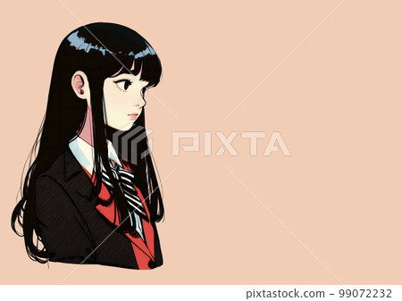 女高中生/初中女生的側面動漫風格插圖“AI 生成圖像” 女高中生/初中女生的側面動漫風格插圖“AI 生成圖像” 99072232