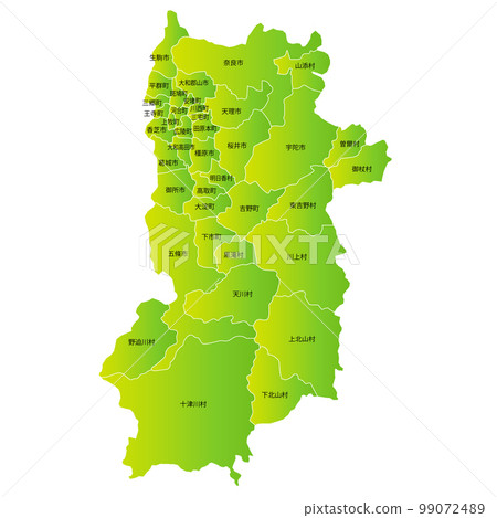 Nara prefecture and municipalities map 99072489