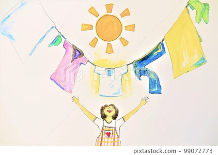 Let's wash in the morning when the weather is fine 99072773
