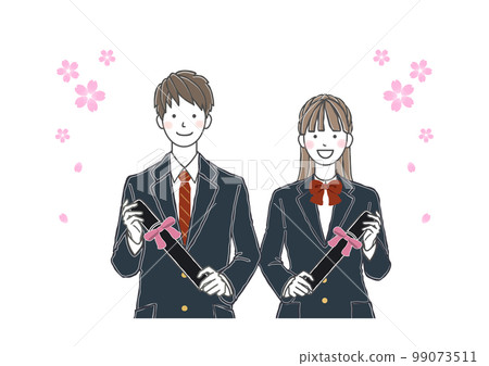 男女學生櫻花畢業證 高中男生 高中女生 99073511